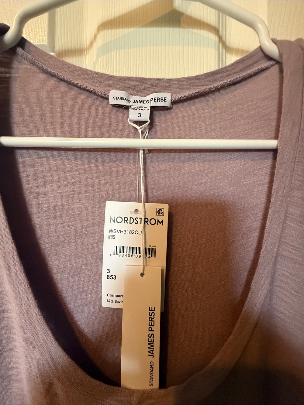 James Perse Scoop Neck Tank in Iris Lavender